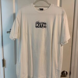 Kith White Tee with Black Logo Patch